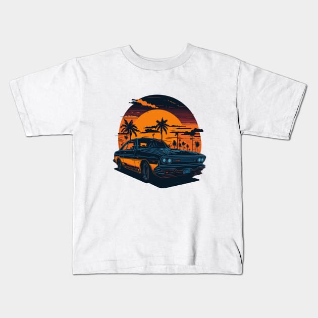 Old Car in Beach Kids T-Shirt by Cruise Dresses